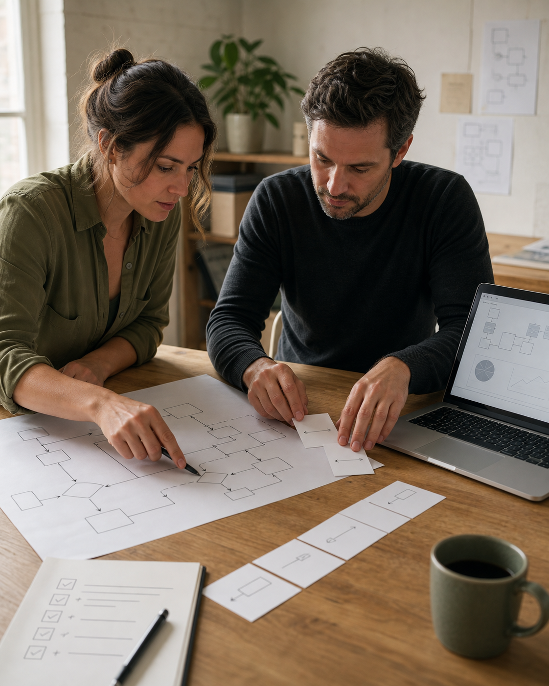 A workflow being reviewed and clarified